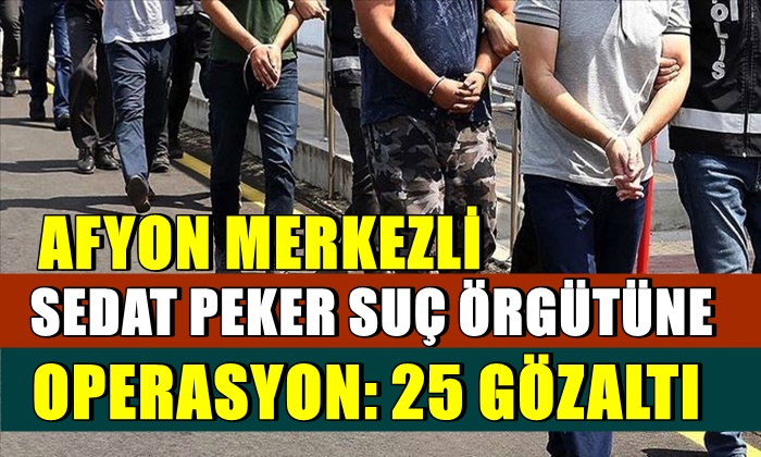 Afyon Merkezli Sedat Peker suç örgütüne operasyon: 25 gözaltı