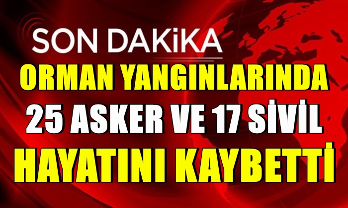 Orman yangınlarında 25 asker ve 17 sivil hayatını kaybetti
