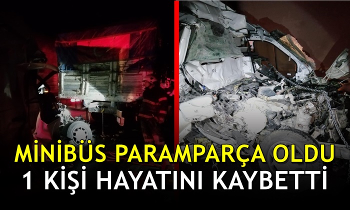 Minibüs ile kamyonet çarpıştı 1 kişi yaşamını yitirdi