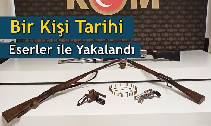 Bir kişi tarihi eserler ile yakalandı