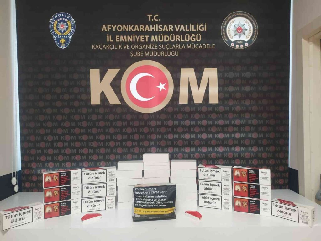 Afyonkarahisar’da kaçak tütün ele geçirildi