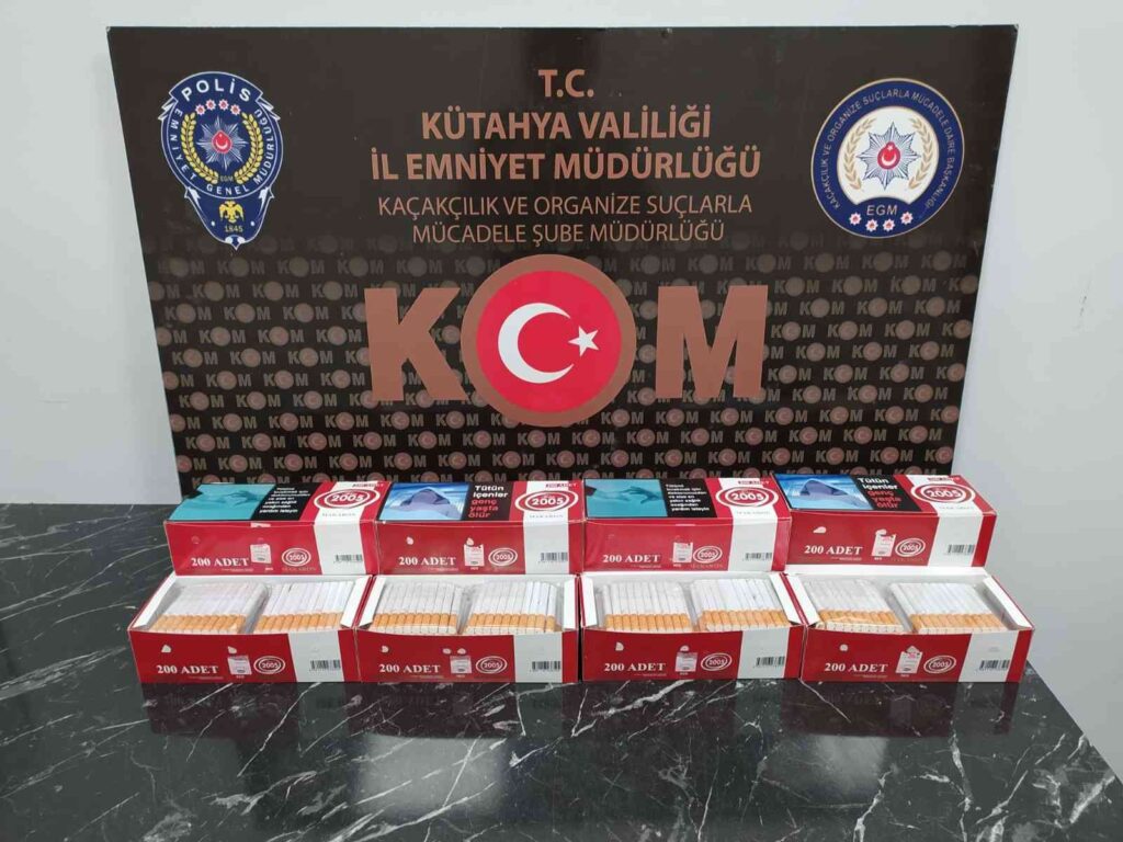Kütahya’da makaron ve gümrük kaçağı sigara ele geçirildi