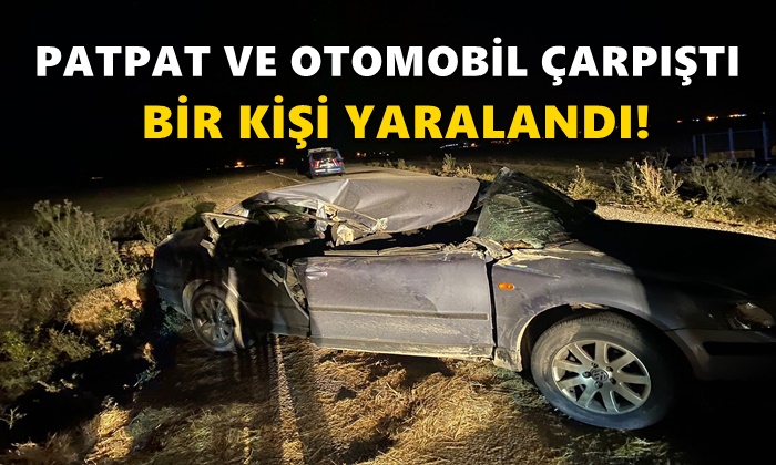 Trafik kazasında otomobil hurdaya döndü