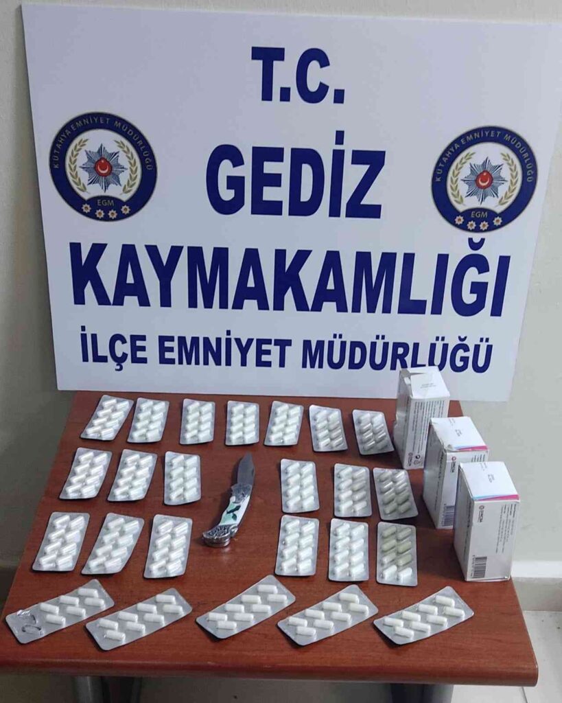 Gediz’de 190 adet sentetik hap ele geçirildi