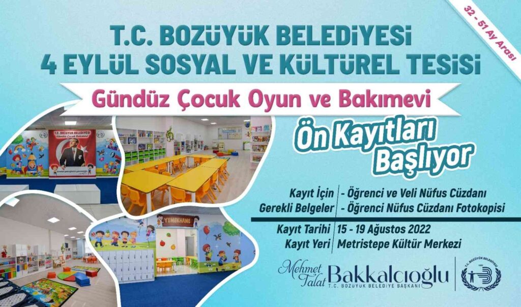 Bozüyük Beledi̇yesi̇ Gündüz Çocuk Oyun Ve Bakımevi̇ni̇n Ön Kayıtları Başlıyor
