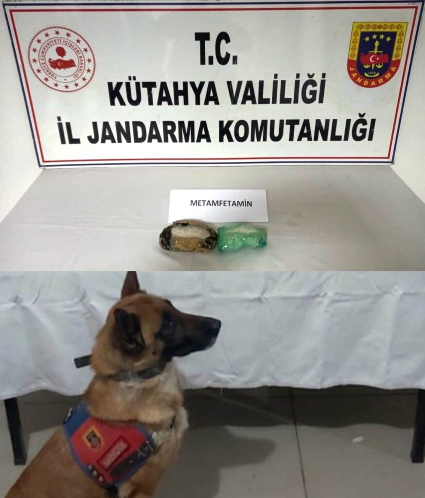 Kütahyada Otomobi̇lde Gi̇zlenmi̇ş Uyuşturucuyu Narkoti̇k Köpeği̇ Buldu
