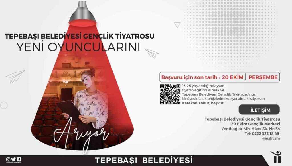 Tepebaşı Gençli̇k Ti̇yatrosu Yeni̇ Oyuncularını Arıyor