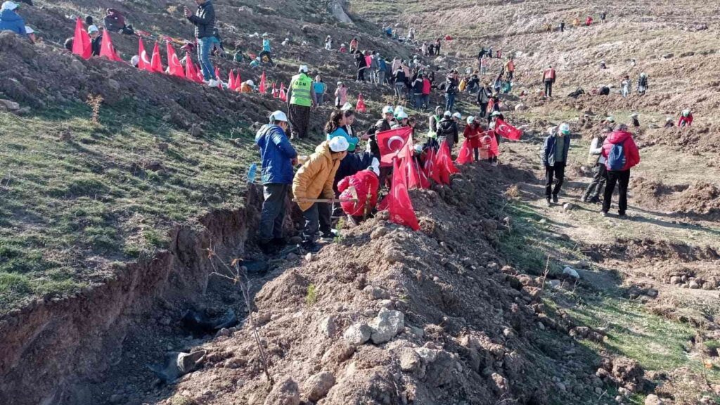 Yüzlerce Fi̇dan Toprakla Buluştu